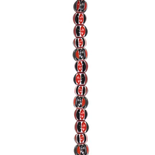 Red, White &#x26; Black Lamp Work Glass Beads by Bead Landing&#xAE;